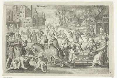 Invierno (título sobre objeto) Cuatro estaciones (título de la serie) de Nicolaes de Bruyn