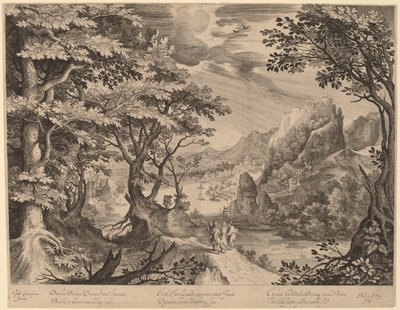 Los discípulos en el camino a Emaús de Nicolaes de Bruyn, after Gillis van Coninxloo III