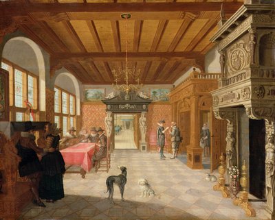 Interior de un salón con figuras, 1621 de Nicolaes de Gyselaer