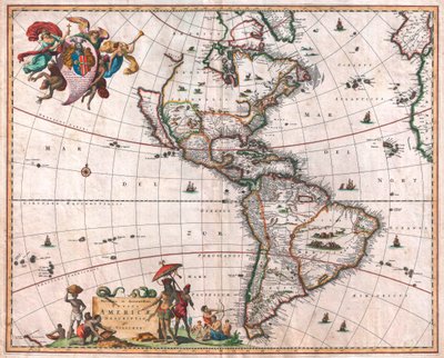 El mapa de Visscher del Nuevo Mundo de Nicolaes the Elder Visscher