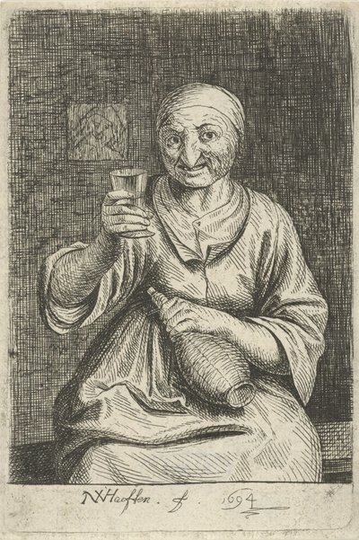 Anciana con vaso y jarra de Nicolaes van Haeften