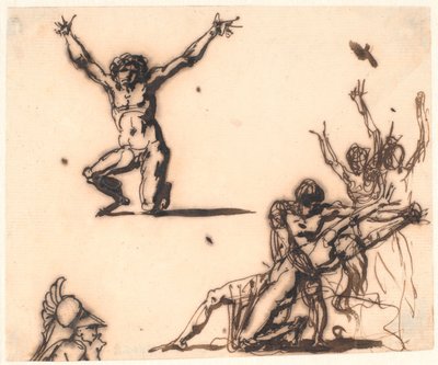 Aquiles y las doncellas lamentando la muerte de Patroclo de Nicolai Abildgaard