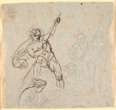 Barco con Hombre Remando y Cuatro Otras Figuras de Nicolai Abildgaard