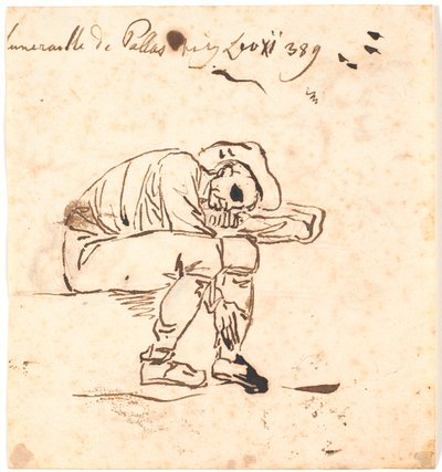 Campesino sentado y durmiendo de Nicolai Abildgaard