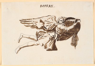 Bóreas. Boceto para relieve en la torre de los vientos en Pámfilo y Davo en conversación de Nicolai Abildgaard