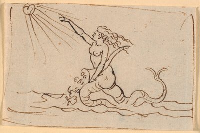 Una sirena señalando hacia el sol de Nicolai Abildgaard