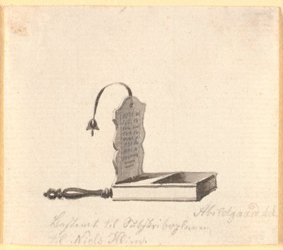 Un klingbeutel, destinado (y utilizado?) para viñeta en la invitación de suscripción a la traducción de Niels-Klim de Baggesen de Nicolai Abildgaard