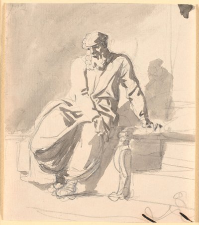 Figura masculina antigua sentada, probablemente Anacreonte de Nicolai Abildgaard