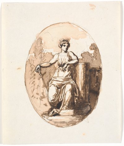 Figura femenina sentada, alegoría de la fuerza o la constancia de Nicolai Abildgaard