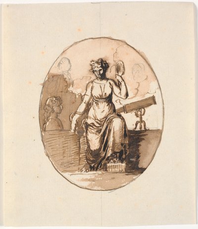 Figura femenina sentada, alegoría de la sabiduría o la ciencia de Nicolai Abildgaard
