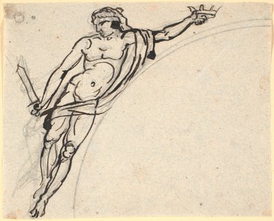 Figura de hombre flotante con una corona en la mano derecha de Nicolai Abildgaard