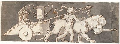 Friso con niño en el carro de Baco y Marte (o Plutón) tirado por leones de Nicolai Abildgaard