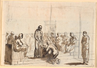 Galileo abjurando de sus "errores" ante el tribunal monástico de Nicolai Abildgaard