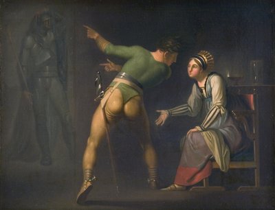 Hamlet y su madre. Episodio de Hamlet de Shakespeare de Nicolai Abildgaard