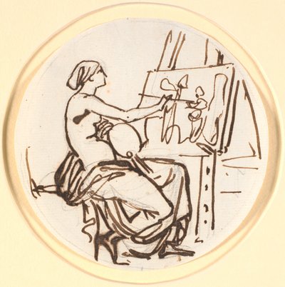 El genio de la pintura. Composición circular de Nicolai Abildgaard