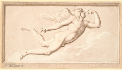 La mañana o el día. Un joven alado volando de Nicolai Abildgaard