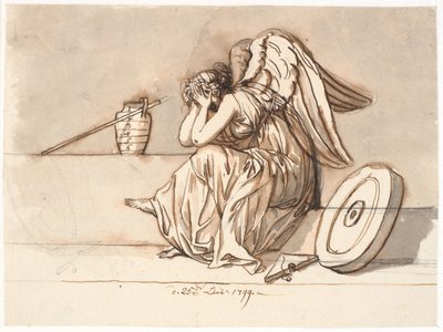 Némesis cubre sus ojos en duelo. Alegoría sobre el destierro de P.A. Heiberg de Nicolai Abildgaard