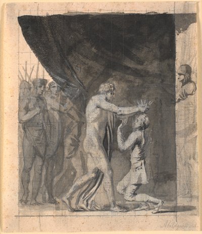 Niels Klim coronado emperador en Qvarma de Nicolai Abildgaard