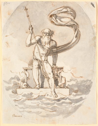 Oceanus en su trono en el mar de Nicolai Abildgaard