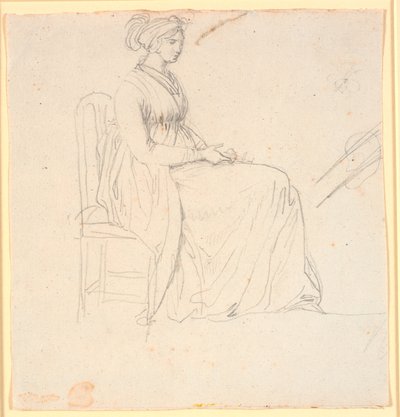 Retrato de la segunda esposa del artista Juliane Marie Abildgaard, sentada, figura completa de Nicolai Abildgaard