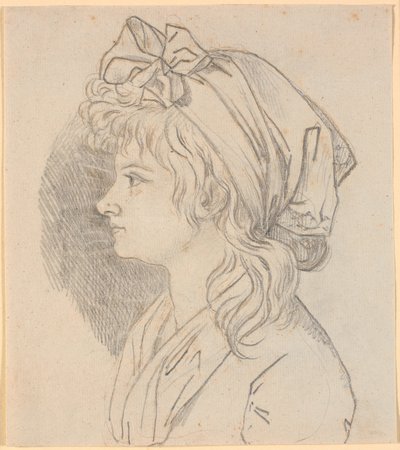 Retrato de perfil de la segunda esposa del pintor Juliane Marie Abildgaard, nacida Ottesen. Trabajo preliminar para retrato en el Museo de Frederiksborg de Nicolai Abildgaard