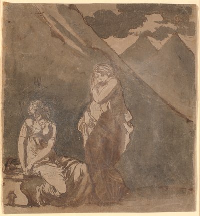 Escena de "Le triumvirat" de Voltaire, probablemente acto 1, escena 1 de Nicolai Abildgaard