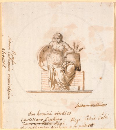 Figura femenina alegórica sentada de Nicolai Abildgaard