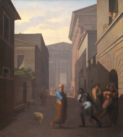 Simo y su antiguo esclavo Sosia. De Andria de Terencio. de Nicolai Abildgaard