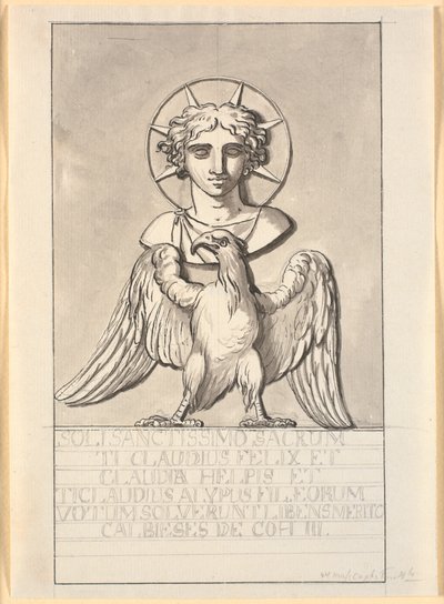 Imagen del dios sol sobre un águila de Nicolai Abildgaard