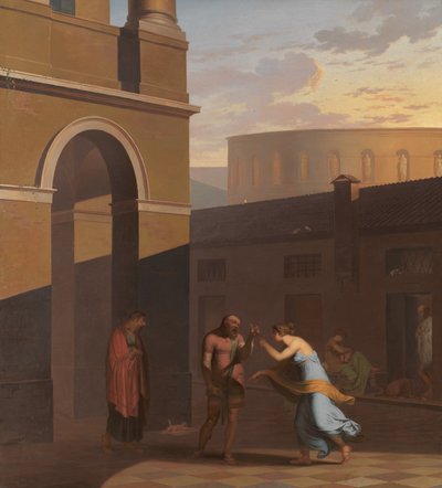 El esclavo Davus y la criada Mysis. De Andria de Terencio de Nicolai Abildgaard