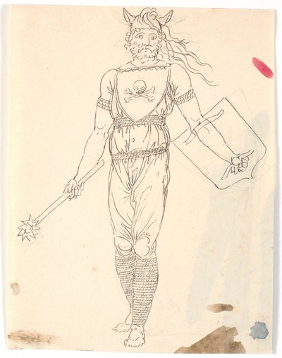 Boceto para un traje de guerrero de Nicolai Abildgaard