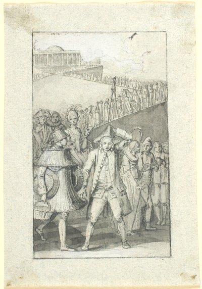 Boceto para ilustración de la historia de Johs. Ewald "El templo de la fortuna. Un sueño" en la edición de sus obras completas de Nicolai Abildgaard