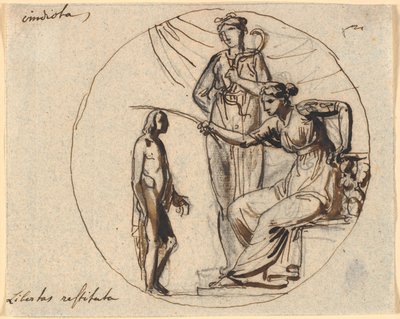 Boceto de tres figuras para el relieve de la liberación en el Monumento a la Libertad de Nicolai Abildgaard