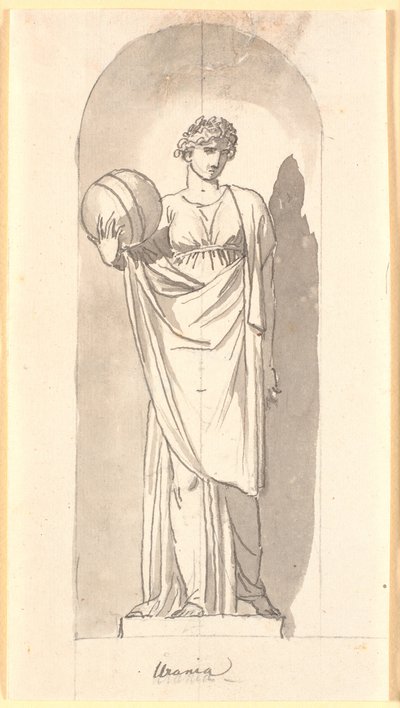Urania como estatua en un nicho de Nicolai Abildgaard