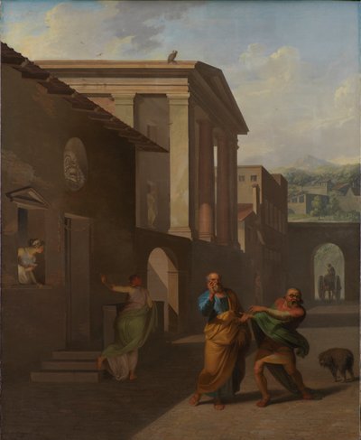 La partera despidiéndose de la chica de Andros de Nicolai Abraham Abildgaard
