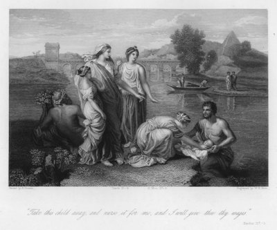 El hallazgo de Moisés, Éxodo II, 9 de Nicolas (after) Poussin
