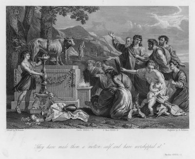 El becerro de oro, Éxodo XXXII, 8 de Nicolas (after) Poussin