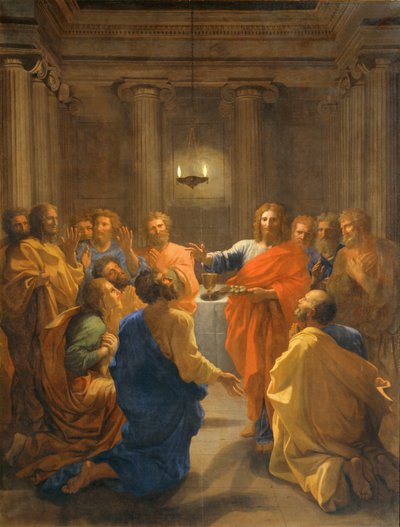 Jesucristo instituyendo la Eucaristía ... de Nicolas (attr.to) Poussin