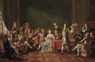 Molière leyendo Tartufo en casa de Ninon de Lenclos de Nicolas Andre Monsiau