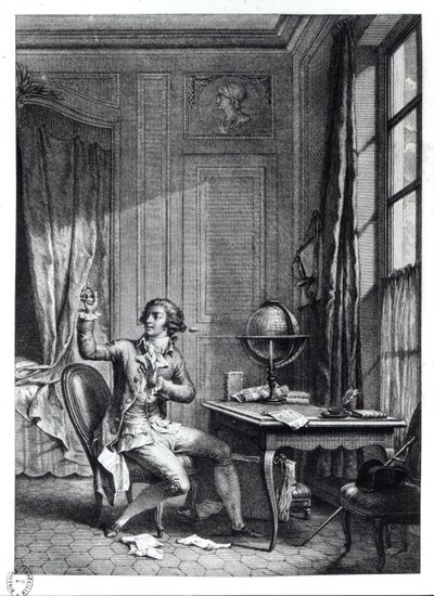 St. Preux recibiendo el retrato de Julie, ilustración de 