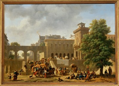 Exterior de un hospital militar, también conocido como "Los franceses en Italia", Salón 1804 ... de Nicolas Antoine Taunay