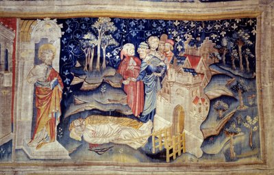 Colgadura del Apocalipsis (1373-1383), n. 30: los Muertos en el suelo. Tapiz de Nicolas Bataille (1330-1405) de Nicolas Bataille