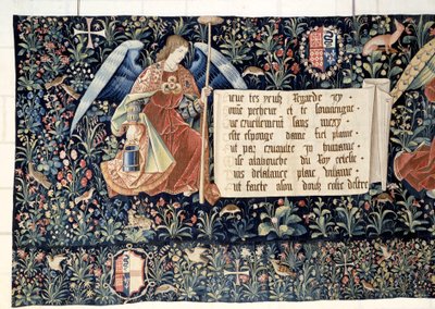 Tapiz del Apocalipsis (1373-1383), ángeles portando instrumentos de la Pasión de Nicolas Bataille