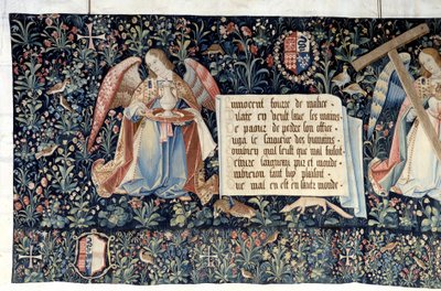 Colgadura del Apocalipsis (1373-1383), ángeles portando instrumentos de la Pasión. de Nicolas Bataille