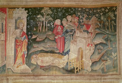 La Alegría de los Hombres Tras la Muerte de los Dos Testigos, no. 32 de El Apocalipsis de Angers, 1373-87 de Nicolas Bataille