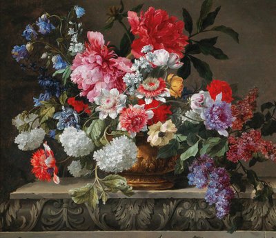 Naturaleza muerta de rosas, tulipanes, anémonas y lilas, segunda mitad del siglo XVII de Nicolas Baudesson