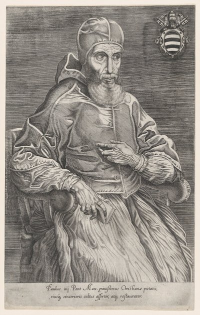 Retrato del Papa Paulo IV, 1530-66 de Nicolas Beatrizet