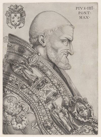 Retrato del Papa Pío IV, mediados del siglo XVI de Nicolas Beatrizet