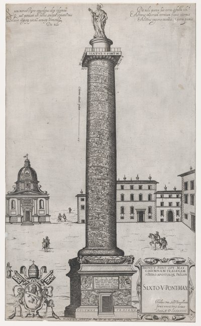 Speculum Romanae Magnificentiae: Columna de Trajano, 1589 de Nicolas Beatrizet.