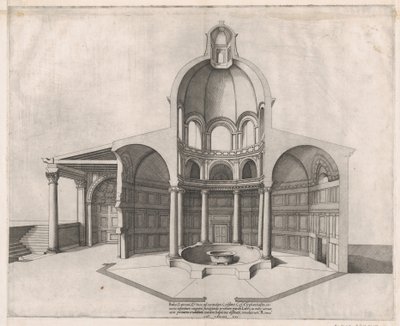 Speculum Romanae Magnificentiae: Interior del Laterano, siglo XVI de Nicolas Beatrizet